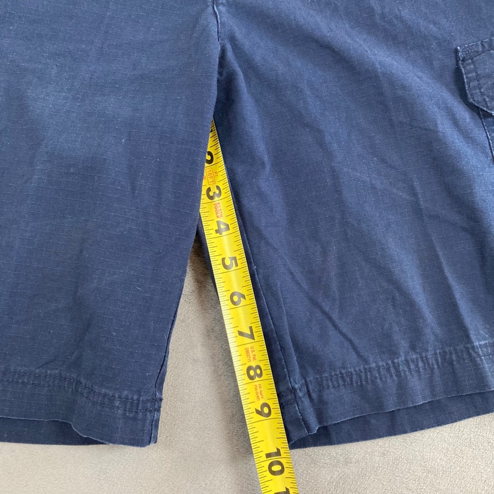 Izod Mens Navy Blue Ripstop Cargo Shorts Size 32 Cotton Casual Outdoor Utility - Picture 5 of 7